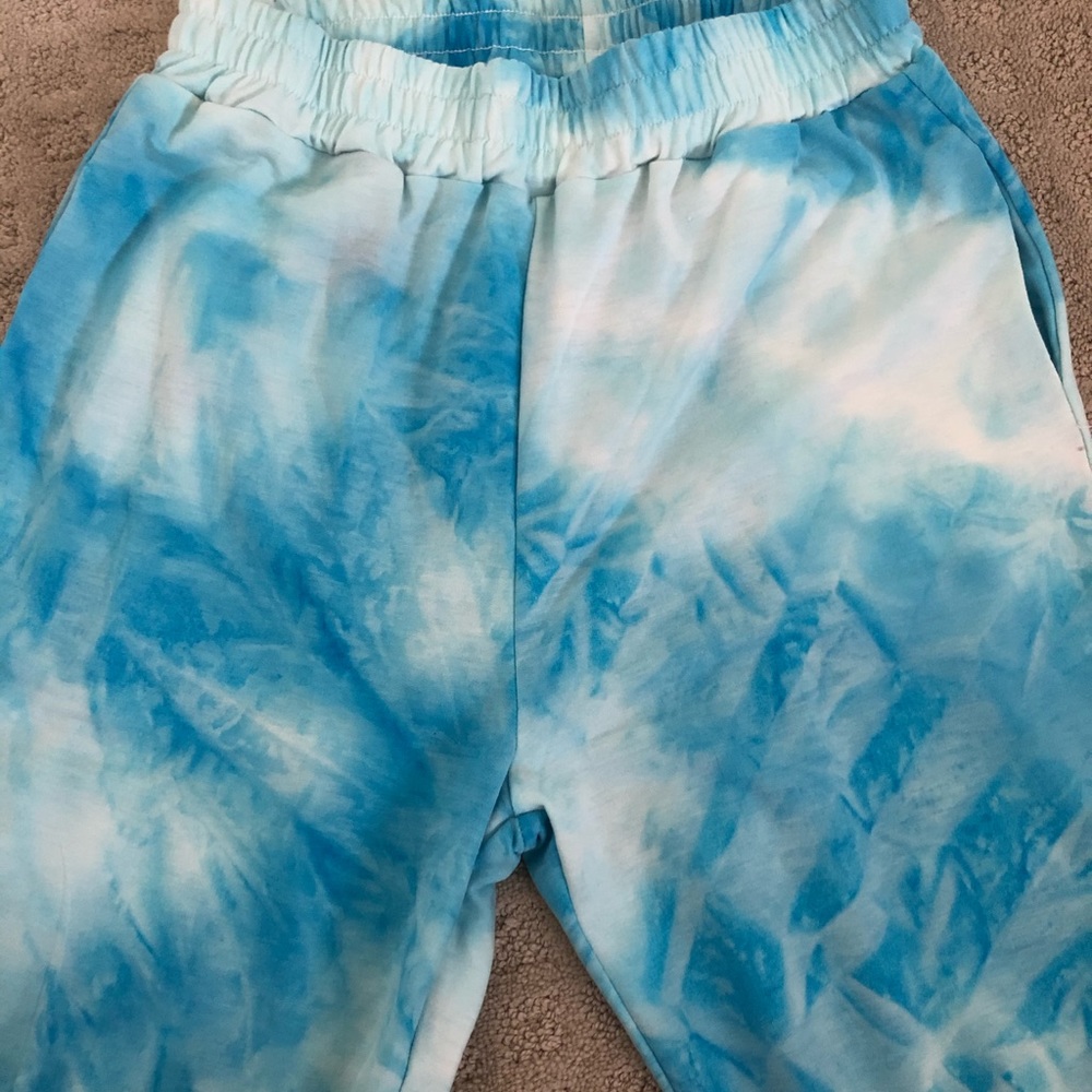 blue tie dye sweatpants